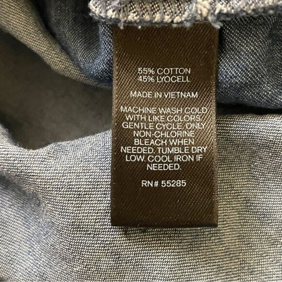 Express Denim Lightweight Short Sleeve Shorts Romper Pockets Blue Size XS - Picture 9 of 13